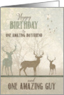 for Boyfriend Birthday Deer in the Woodland Forest card