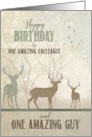 for Colleague Birthday Deer in the Woodland Forest card