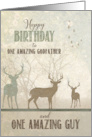 for Godfather Birthday Deer in the Woodland Forest card