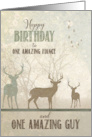 for Fiance Birthday Deer in the Woodland Forest card