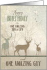 for Son in Law Birthday Deer in the Woodland Forest card