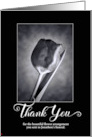 Thank You for the Flowers Funeral Service Solitary Tulip Custom card