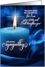 Religious Sympathy Blue Candlelight with Prayer Bible Verse card