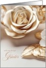 Will You be Our Greeter Gold Colored Rose Wedding card