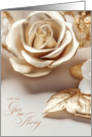 Will You Give My Away Wedding Request Gold Colored Rose card