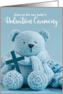 Dedication Ceremony Baby Boy Crochet Teddy Bear card