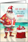 African American Santa in Sunglasses Funny Christmas card
