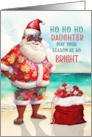 for Daughter African American Santa Funny Christmas card
