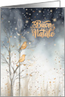 Italian Christmas Winter Forest Wild Birds Navy and Golden Hues card