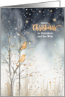 for Grandson and Wife Christmas Wild Birds in Winter Forest card