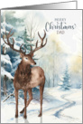 for Dad Merry Christmas Woodland Reindeer Winter Forest card