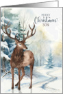 for Son Christmas Reindeer Winter Forest card