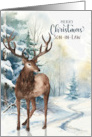 for Son in Law Christmas Reindeer Winter Forest card