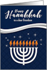 for Grandson Hanukkah Menorah Blue and White Any Relation card