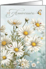 French Birthday Daisies with Butterflies and Ladybugs card