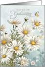 German Birthday Daisies with Butterflies and Ladybugs card