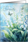 Sympathy Lily of the Valley Garden with Butterflies card