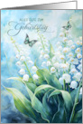 German Birthday Lily of the Valley Garden Geburtstag card
