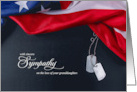 Loss of a Granddaughter Sympathy Military Dog Tags American Flag card