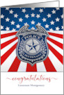 Police Lieutenant Promotion Shield with Stars Stripes Custom card