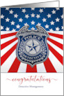 Police Detective Promotion Shield with Stars Stripes Custom card