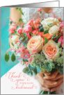 Junior Bridesmaid Thank You Spring Rose Bridal Bouquet card