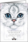Loss of a Cat Pet Sympathy Blue and White Watercolor Sentimental card