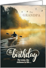 for Grandpa on his Birthday Kayak Rowing on the Lake card