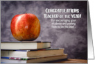 Teacher of the Year Congratulations Apple and Books card