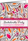 Bachelorette Party Invitation Pink and Orange Petals card