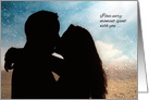 For Him I Love You Romantic Couple Kissing on the Beach card