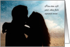 For Her I Love You Couple Kissing on the Beach card