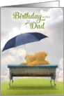 for Dad Birthday Wishes with Teddy Bears on a Bench card