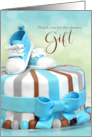 Thank You for the Baby Shower Gift Blue Green and Brown Cake card