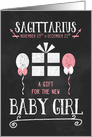 Gift for Sagittarius Girl Born Dec 23 to Jan 20th Pink Chalk card