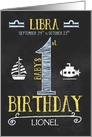 Libra Baby Boy’s 1st Birthday September 24th to October 23rd Zodiac card