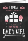 Gift for Libra Girl Born Sept 24 to Oct 23 Pink Chalkboard card