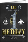 Leo Baby Boy’s 1st Birthday July 23rd to August 21st Zodiac card