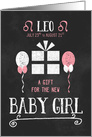 Gift for Leo Girl Born July 23rd to August 21st Pink Chalkboard card