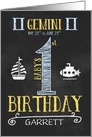 Gemini Baby Boy’s 1st Birthday May 21st to June 21st Zodiac card