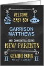 Gemini New Baby Congratuations Born May 21st to June 21st Custom card