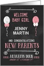 Aquarius New Baby Congratuations Born Jan 21 to Feb 19 Custom card