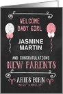 Aries New Baby Congratuations Born March 21st to April 19th Custom card