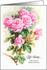 Oh Happy Day Pink Vintage Roses in a Painted Garden Setting card