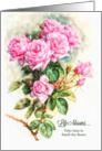 for the Gardener on Their Birthday Vintage Pink Roses card