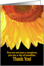 for Caregiver of a Senior Citizen Thank You Sunflower card