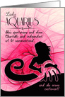 Lady Aquarius Pink and Black Zodiac Blank Any Occasion card