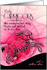 Lady Capricorn Pink and Black Zodiac Blank Any Occasion card