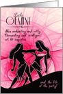 Lady Gemini Pink and Black Zodiac Blank Any Occasion card