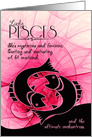 Lady Pisces Pink and Black Zodiac Blank All Occasion card